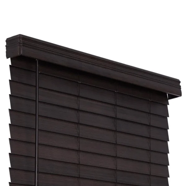 Allen + Roth 2.5-in Slat Width 68.75-in x 72-in Cordless Walnut Faux Wood Room Darkening Horizontal Blinds in Brown, DFHSD7272