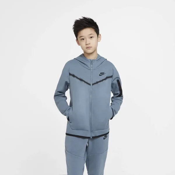 Nike NSW Tech Fleece Full-Zip - Boys& Grade School Ozone Blue/Black Size M