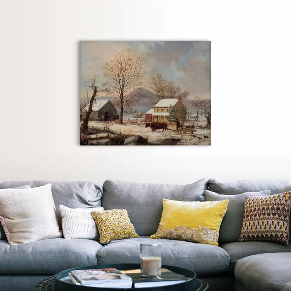 Winter Scene - 1830-60, Canvas Wall Art, 45x36, Great Big Canvas
