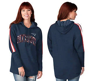 NFL Women's Double Team Tunic Pull-Over Hoodie - Size Medium, Patriots