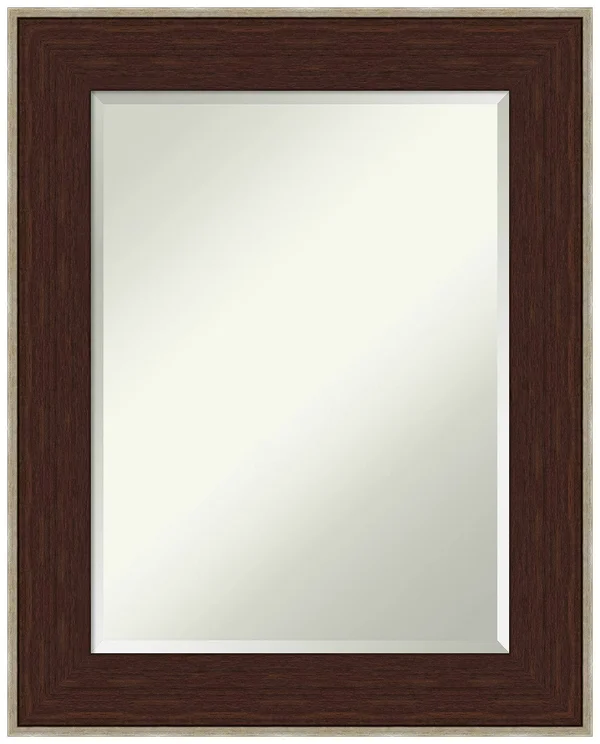 24x22 x 30x22 William Framed Bathroom Vanity Wall Mirror Espresso Silver - Amanti Art