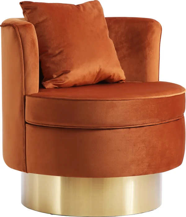Meridian Kendra Cognac Velvet Accent Chair