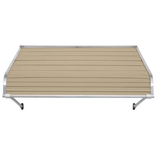 NuImage Awnings 1100 72-in Wide x 42-in Projection Sandalwood Solid Fixed Door Awning in Off-White, K110707207