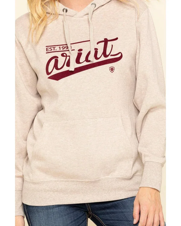 Ariat Women's Oatmeal Heather R.E.A.L. Varsity Logo Sweatshirt