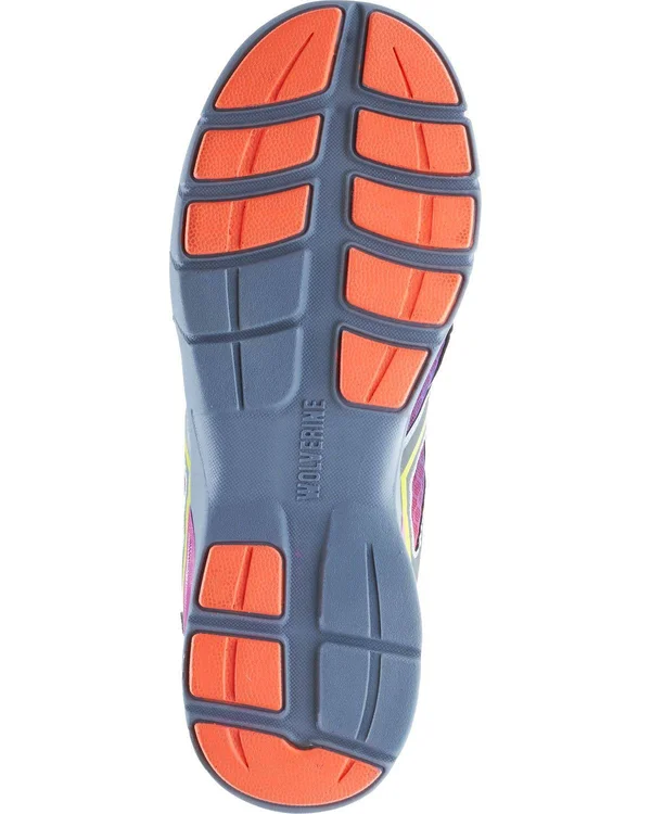Wolverine Women's Jetstream Carbonmax Safety Toe Shoe - 9.5 W - Orange - Purple