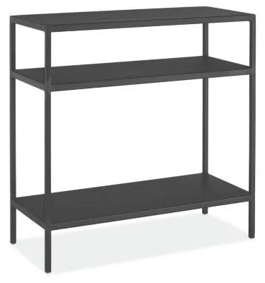 Room & Board - Modern Slim End Table w/ Shelves 10D 24W 24H in Graphite Black