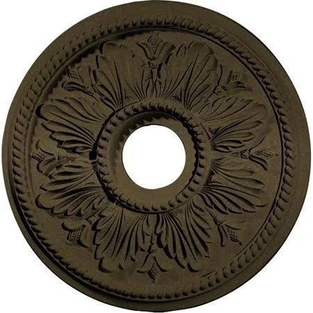 18 1/8 inchod x 3 1/2 inchid x 2 3/4 inchp Edinburgh Ceiling Medallion (Fits Canopies Up to 5 1/8 inch), Hand-Painted Green Gold