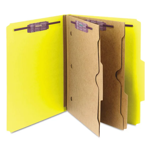Smead - Classification folder - expanding - 2 parts - Letter - tabbed - yellow (pack of 10)