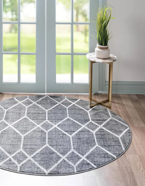 Unique Loom Matrix Trellis Deco Rug - 5& 0 x 5& 0 - Round