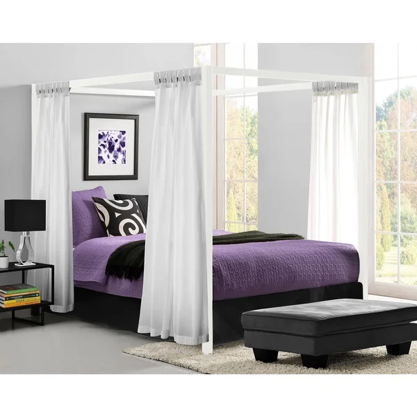 DHP Modern Canopy Queen Metal Bed (White)