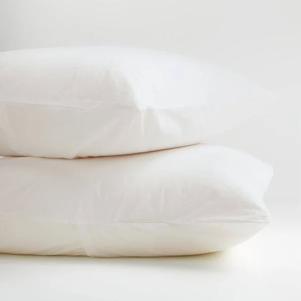Parachute Brushed Cotton White Standard Pillow Cases - Set of 2