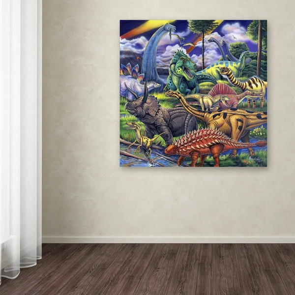 Trademark Fine Art 'Dinosaur Friends' Canvas Art by Jenny Newland - Assorted