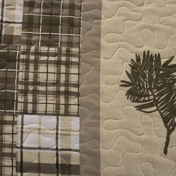 Great Bay Home Stonehurst Lodge Reversible Quilt Set Full - Queen Chocolate, Green