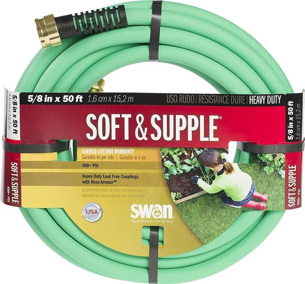 Swan Products SNSS58050 Soft & Supple Easy Coil Water Hose with Crush Proof Coup