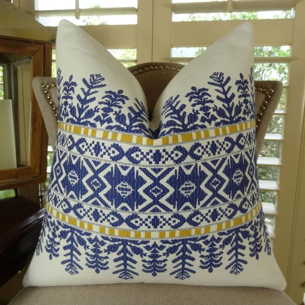 Plutus Aztec City Handmade Throw Pillow 20x22 x 36x22 King