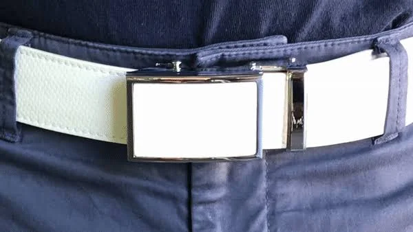 Nexbelt Men's Go-In Carbon White Golf Ratchet Belt - 45" Waist, Leather