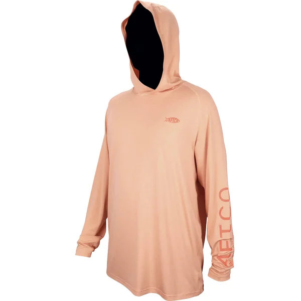 AFTCO Samurai Sun Protection Hoodie Shirt - Melon Heather - 3X