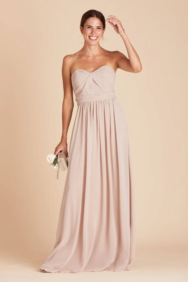 Birdy Grey Grace Convertible Chiffon Bridesmaid Dress in Taupe XXL - Taupe