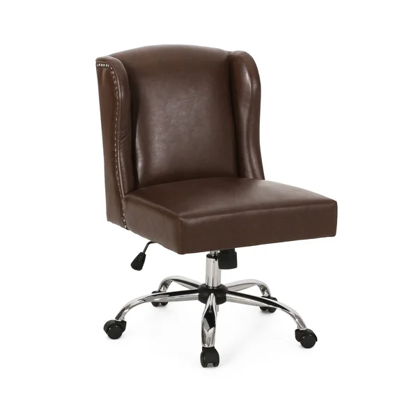 Christopher Knight Home Teresa Contemporary Wingback Swivel Office Chair - Dark Brown