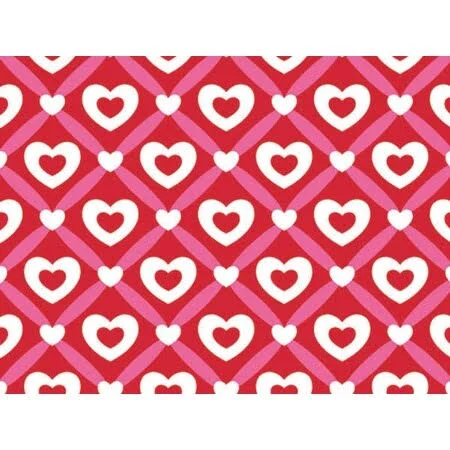 NAS Pack of 1 - Heart Lattice 24x22 x 100& Gift Wrap Roll for Holiday, Party, Kids& Birthday, Wedding & Special Occasion Pack