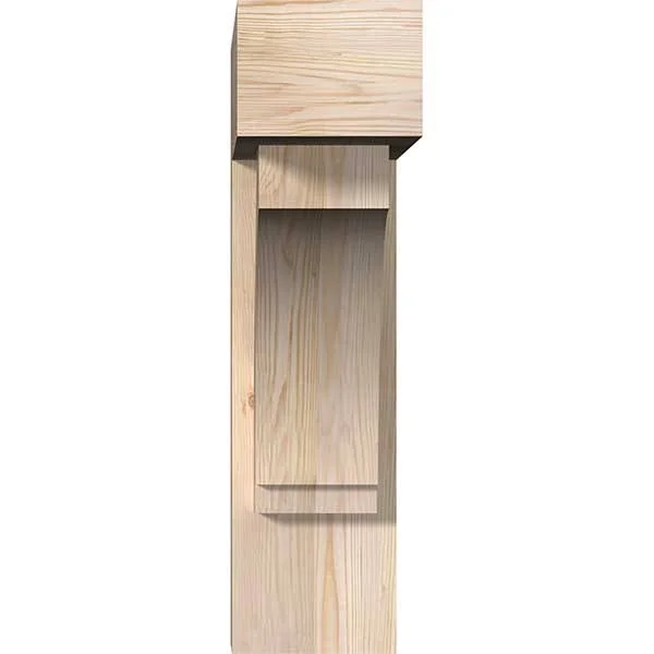 Ekena Millwork 1462975 7 1/2x22W x 24x22D x 28x22H Imperial Block Smooth Bracket w/ Offset Brace, Douglas Fir