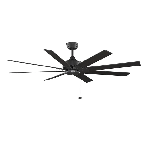 Fanimation Levon Energy Star 63x22 Ceiling Fan - Black - Black Blades
