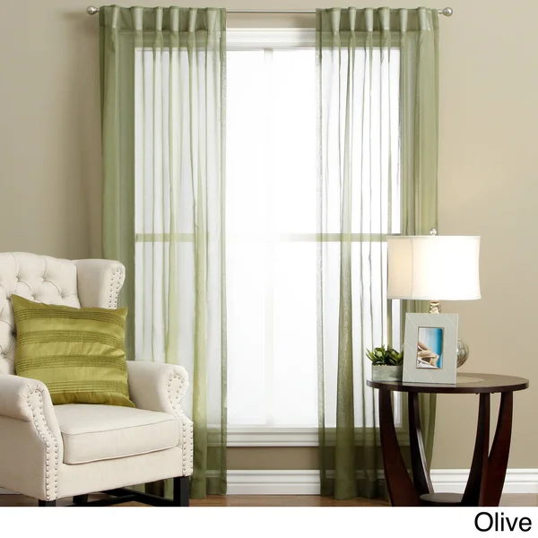 Lucerne Wanda Pleat Back Tab Curtain Panel Pair - Custard - 63 Inches - 104 x 63