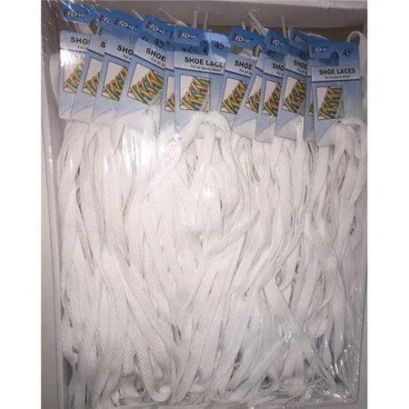 White Shoelaces 45 inch Case of 72, Men's