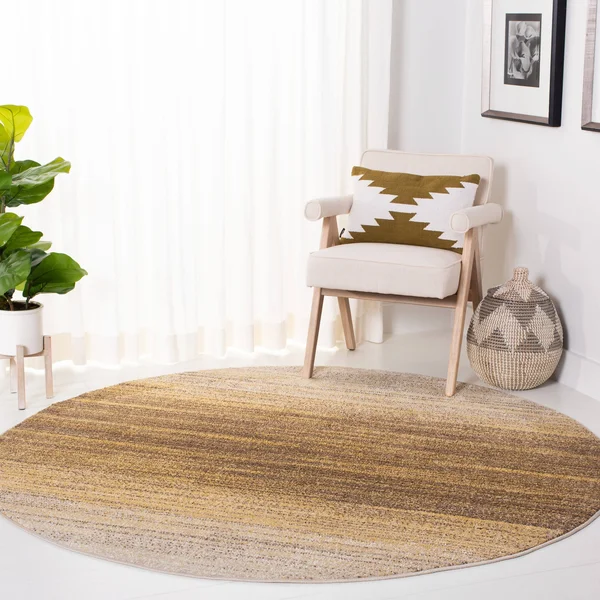 Safavieh Adirondack Rug Collection ADR142D - Gold - Ivory - 6& x 6& Round