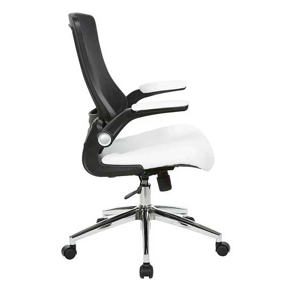Office Star Products Black Screen Back Manager&s Chair, White