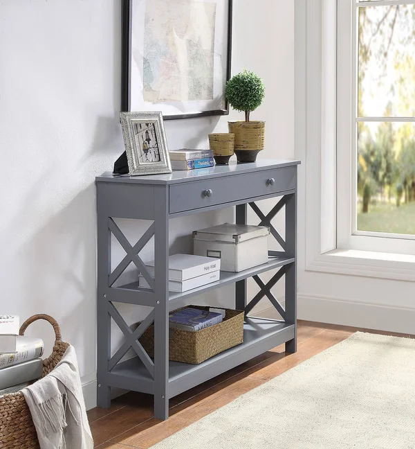 Convenience Concepts Oxford 1 Drawer Console Table, Gray