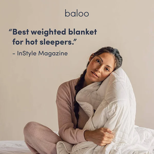 Baloo Living Weighted Blanket - White - Full/Queen - 15 lb