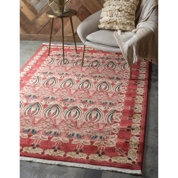 Unique Loom Carnation Edinburgh Area Rug - 7& x 10& (Rust Red)