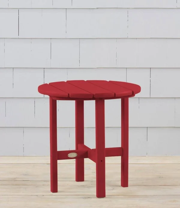 All-Weather Round Side Table Red, L.L.Bean