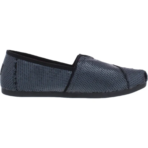 Classic Womens Sequined Slip on Flats, 5.5, Black Sequin