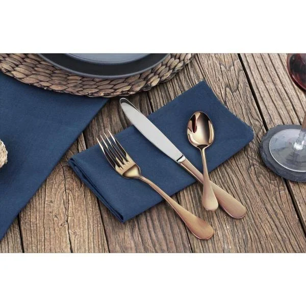 Artaste Rain 18/10 Stainless Steel Flatware 36-Piece Set - Antique Copper Finished, Service for 12