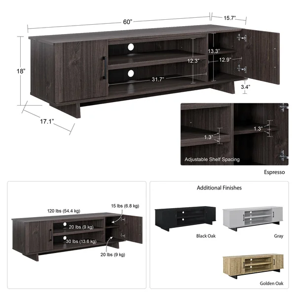 Dougherty TV Stand for TVs Up to 65 - N/A, Espresso