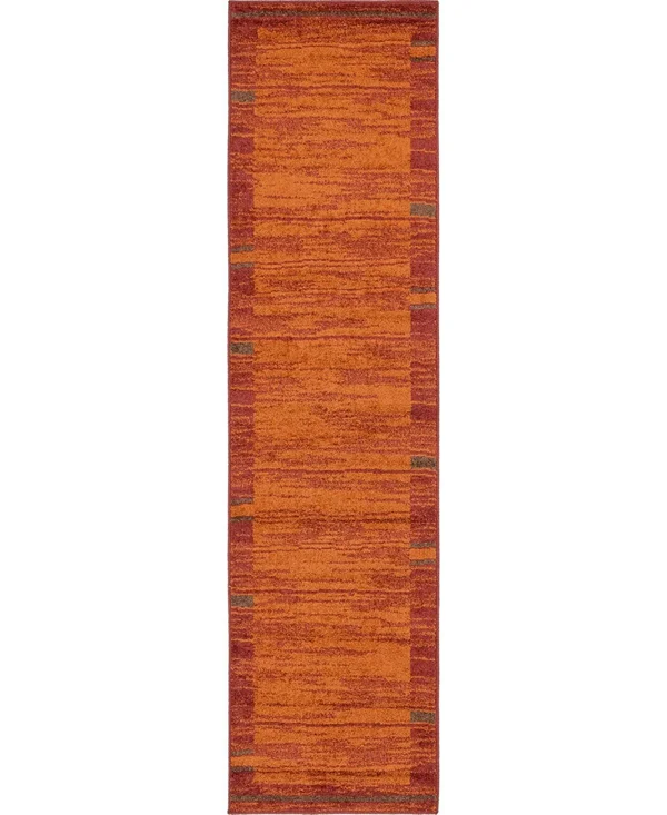 Unique Loom Autumn Foilage Terracotta 2& 6 x 10& 0 Runner Rug