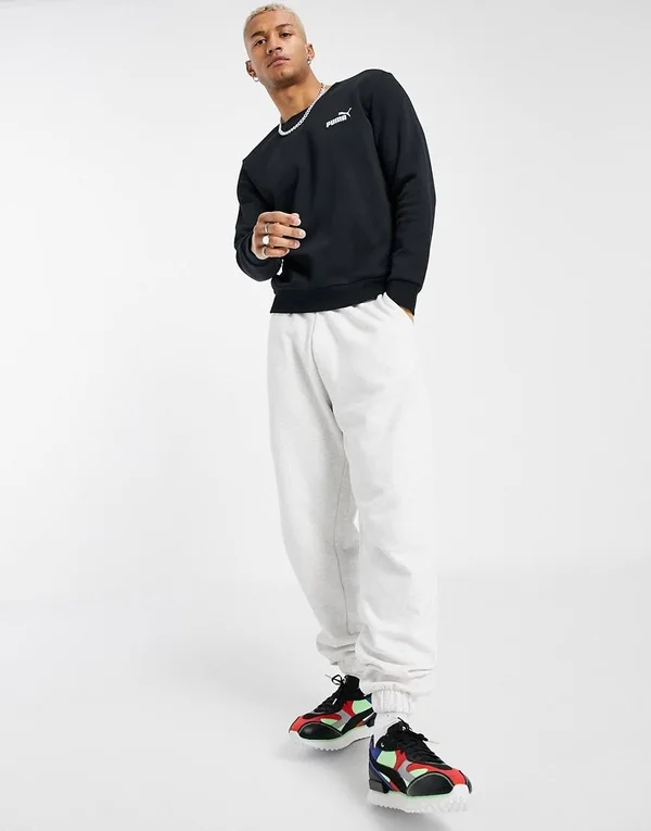 Puma Essentials Sweat with Small Logo in Black