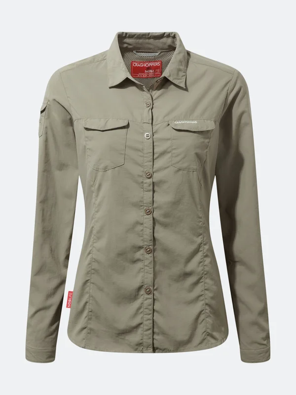 Craghoppers Womens/Ladies Nosilife Adventure II Long Sleeved Shirt - 4 US, Mushroom