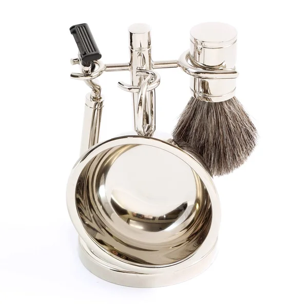 Mach III Razor - Brush and Dish Chrome Shaving Set
