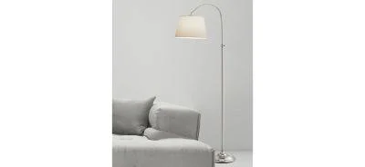 Adesso Bonnet Floor Lamp, Satin Steel