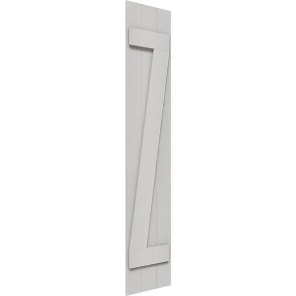 Ekena Millwork FBJ06Z16X091RUF 16 1/8x22W x 91x22H Rustic Three Board Joined Board-n-Batten Faux Wood Shutters w/Z-Board (Per Pa