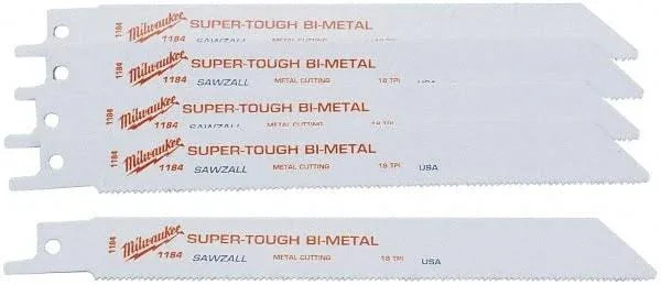 Milwaukee Tool 9x22 Long x 3/4x22 Thick, Bi-Metal Reciprocating Saw Blade - Straight Profile, 14 TPI, Toothed Edge, Universal Sh