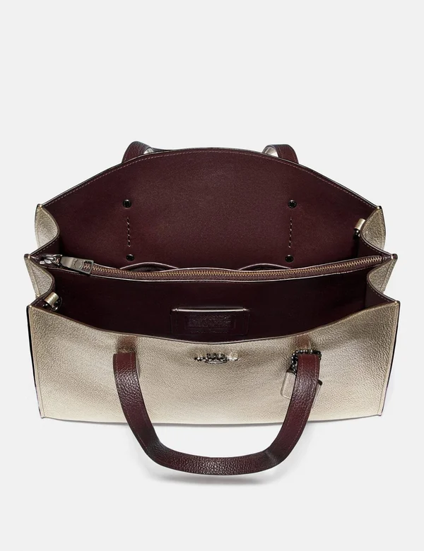 Coach Women's Metallic Leather Charlie Carryall