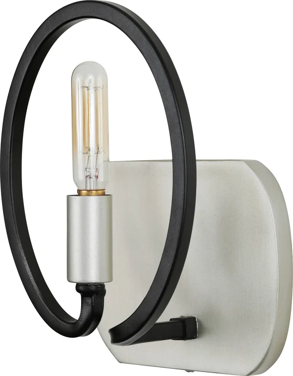 Varaluz Eliptico 1 Light Bath - Silverado/Black - 316B01SOBL
