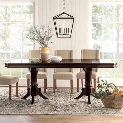 Braun Extendable Solid Wood Dining Table Lark Manor
