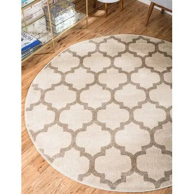 Molly Geomertric Beige/Tan Area Rug Winston Porter Rug Size: Round 6&