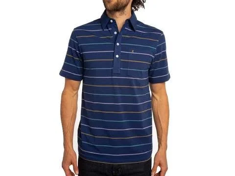Top-shelf Players Shirt - Canal Stripe, Navy, Size: XXL