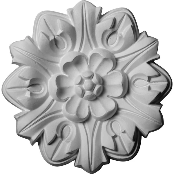 7 5/8x22OD x 1x22P Emery Leaf Ceiling Medallion, Hand-Painted Stone Hearth